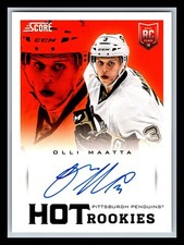 2013-14 SCORE HOT ROOKIES UPDATE OLLI MAATTA AUTO PITTSBURGH PENGUINS #701