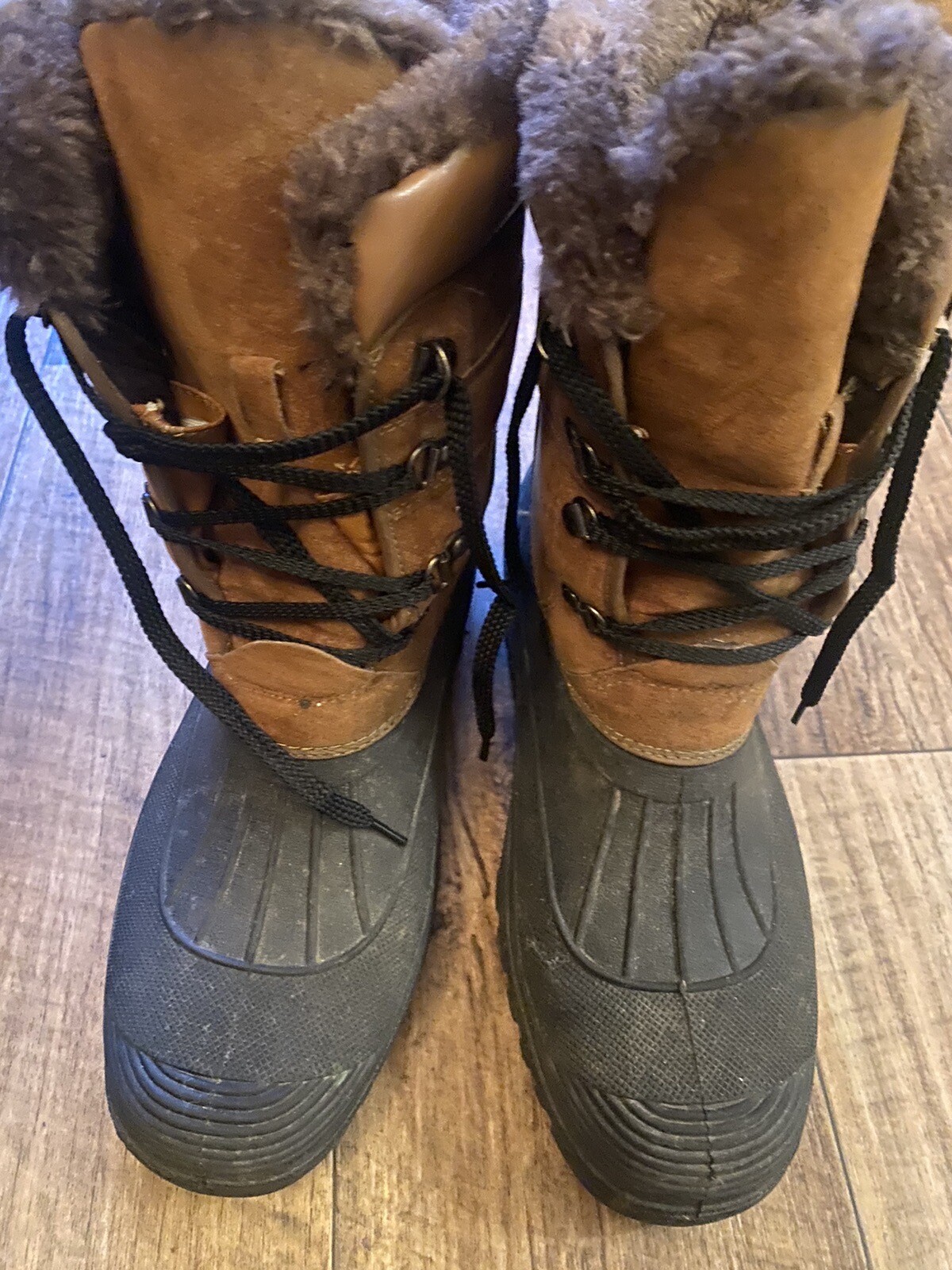 Mens Cotton Traders Fur Lined Boots Size 8 eBay