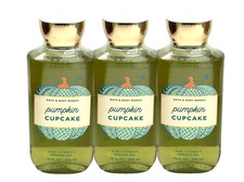 3 BATH BODY WORKS PUMPKIN CUPCAKE ALOE SHOWER GEL BODY WASH 10 FL OZ NEW