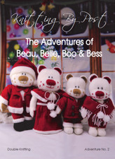 Knitting by Post Christmas Beau Belle & Family Bears A5 Knitting Pattern Booklet