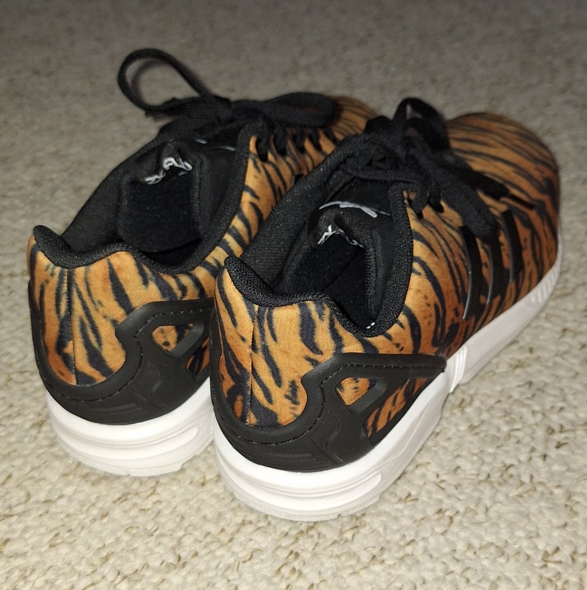 Adidas ZX Flux Torsion Tiger Leopard Print Black Used Trainers
