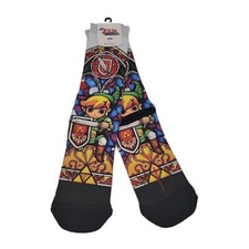 The Legend of Zelda Stained Glass Window Sublimated 1 Pair Crew Socks Windwaker