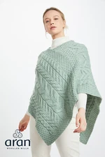 Women's Super Soft Merino Wool Poncho Sweater Irish Cape Aran Pullover Ireland