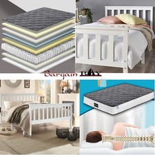 Solid 4ft 3ft Wooden Bed Frame Small Double Single Pine Wood Optional Mattress