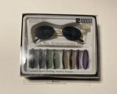 Vintage Riviera Sunglasses Flip Out 5 Colored Lenses Fashion Sports Driving Vintage Riviera Sunglasses Flip Out w/5 pr Colored lenses  main image 3