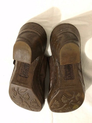 BØRN Monk Strap Cogs Mules Slip On Shoes Mocha Brown Leather Size 9/40.5 - Picture 11 of 12