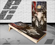 Ghost Dreamcatcher Bull Native America Cornhole Boards Bean Bag Toss Game