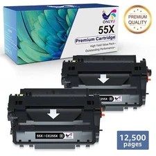2Pack CE255X Toner replacement for HP LaserJet P3015d P3015Dn MFP M525f M525dn
