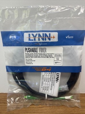LYNN S-SAZSA1-NKHI3-030F PUSHABLE FIBER CABLE SIMPLEX JUMPER SC/APC 30ft