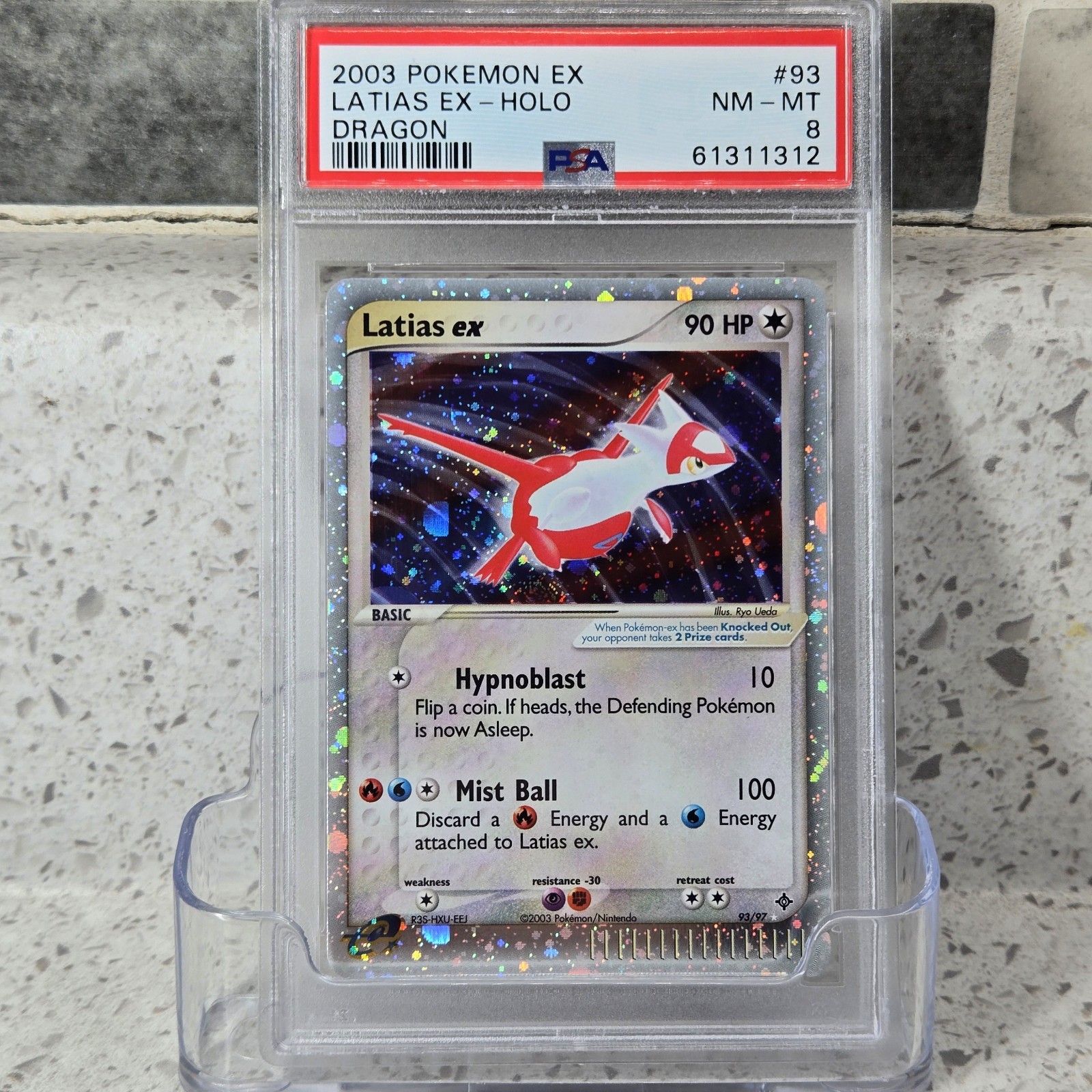 Pokemon 93/97 Latias Ex Dragon Holo (E reader) PSA 8