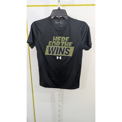 Under Armour Kids Boy Black HeatGear Here For The Win Graphic TShirt YMD M 10-12