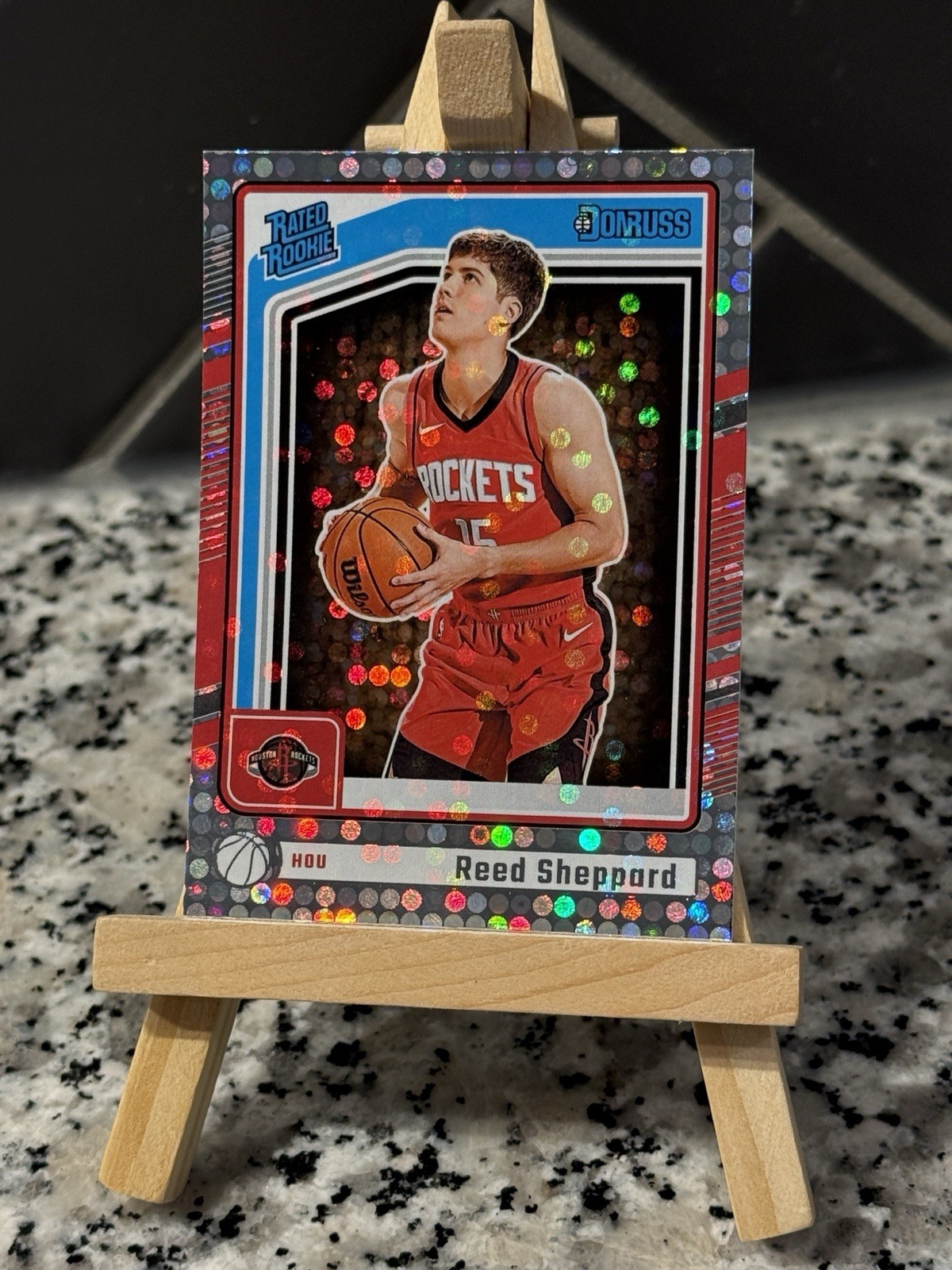 2024-25 Donruss Basketball Disco Holo Reed Sheppard Rated Rookie RC Rockets #202