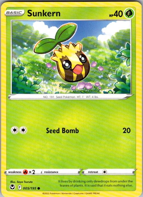 SUNKERN 005/195 SILVER TEMPEST POKEMON