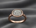 QVC Bronzo Italia Oval Drusy Quartz Stack Ring Size 5 — photo 3