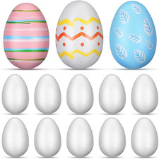 3.14 Inch Solid Foam Eggs: 50 PCS White Easter Eggs to Decorate - Arts and Craft