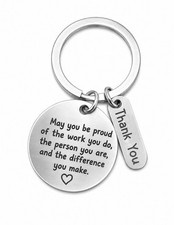 Thank You Keychain Keyring Leaving Gifts for Colleagues Employee Appreciation