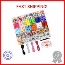 Dowsabel Bracelet Making Kit, Beads for Bracelets Making Pony, Kandi, Polymer Cl