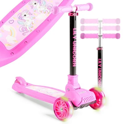 FableKids Trottinette Kick Roller cityroller enfants à partir de 3 ans flamant - Photo 1/4