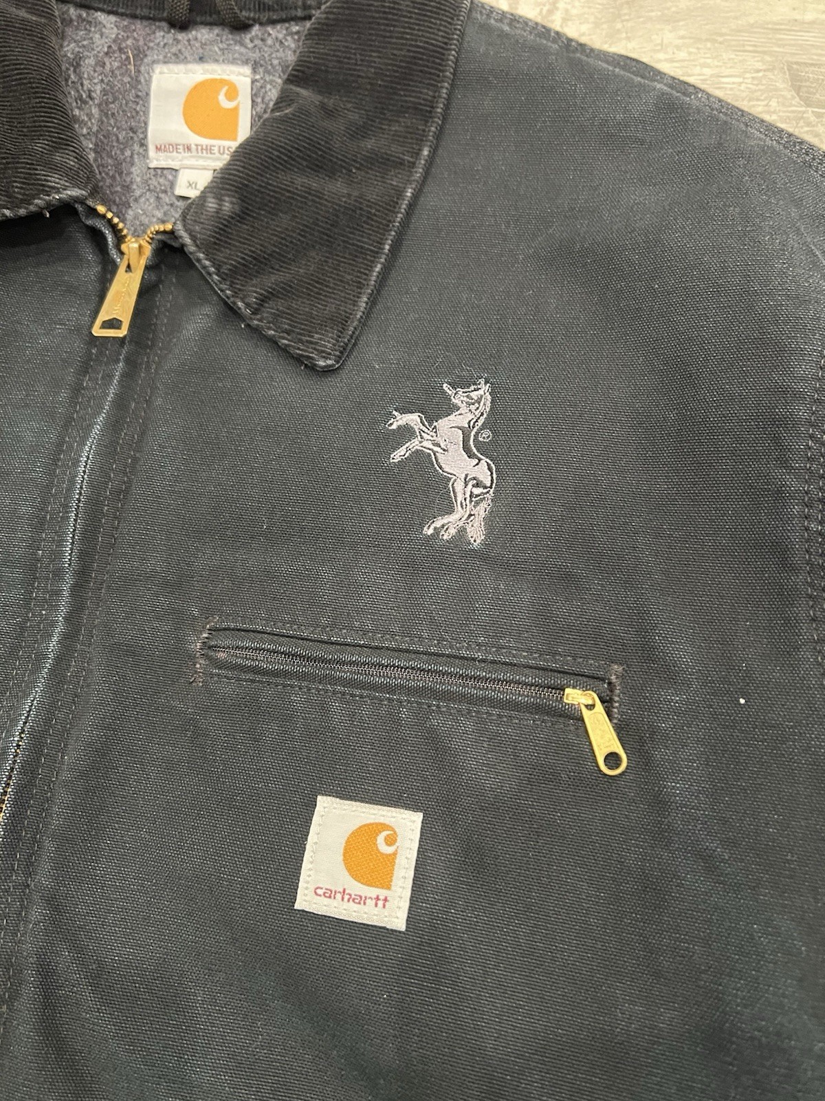 2014 Carhartt J001 Detroit Jacket Size XL Black Colt Rifle Promotion Made in USA image 2