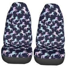 Car Front Seat Covers 2 Pcs Universal Auto Seat One Size Rainbow Unicorns