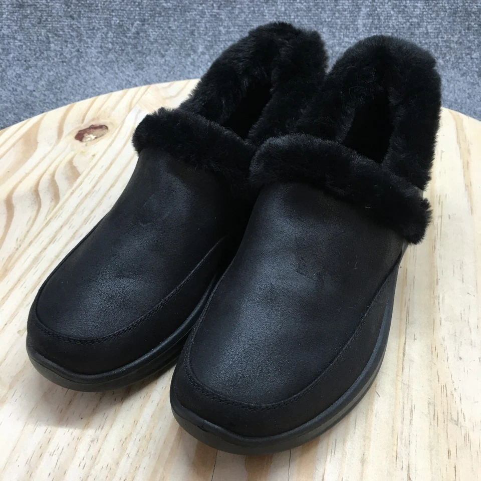 Skechers Slippers Womens 8.5 Slip Ins Cozy Escape Black Faux Fur Comfort 168114 - Image 3 of 4