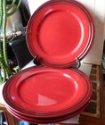 Lot of 4 Chefs The Best Kitchen Stone Red Dinner  Plates 10-3/4" China — photo 1