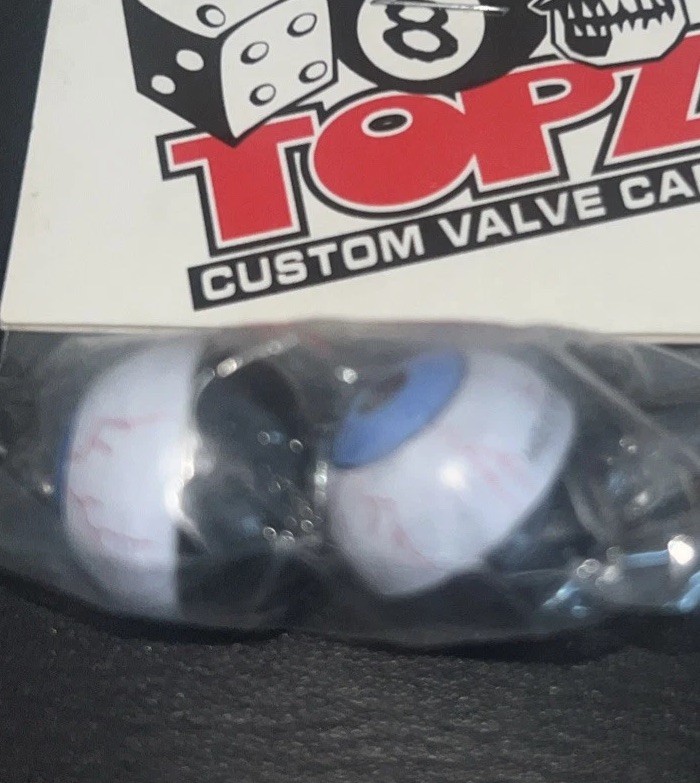TRIK TOPZ Vintage 1 Pair  Evil Eyes - Old School BMX  Custom Valve Caps NOS