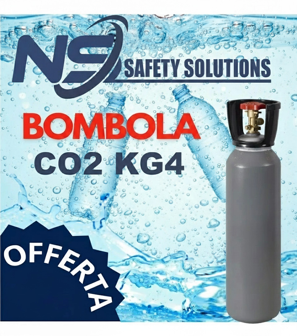 Bombola CO2 4 kg Ricaricabile per Uso Alimentare E290 Certificata PED
