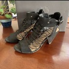 Vince Camuto Black Fisherman Strappy Caged Block Heel Sandals - Size 38 / US 8 W — photo 1