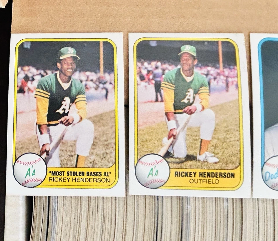 Conjunto completo de beisebol Fleer 1981 (660) Henderson Valenzuela Ryan Baines - Imagem 2 de 3