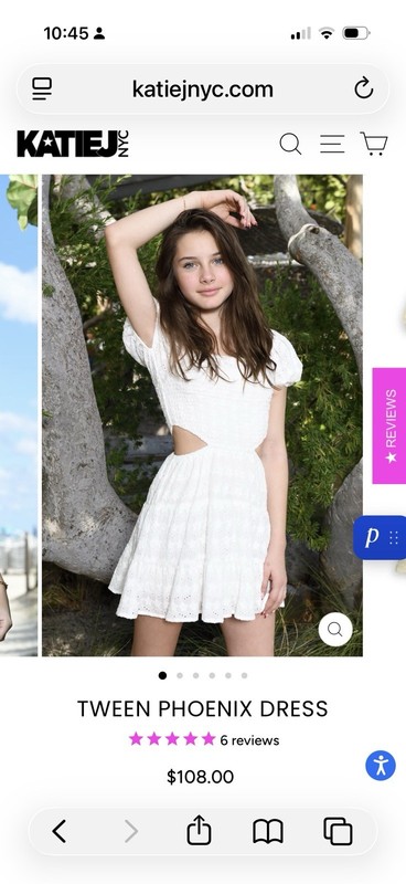 Girls Katie J NYC Tween Phoenix Dress White Eyelet Size XL 14/16