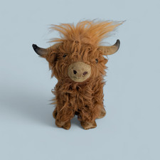 Highland Cow Plush Brown Scottish Highlands 10" Stuffed Animal Cattle Toy Fluffy