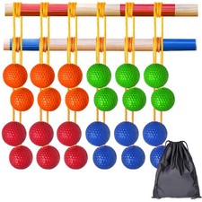 12 Pack Ladder Toss Balls with Storage Bag - Red, Blue, Green, Orange