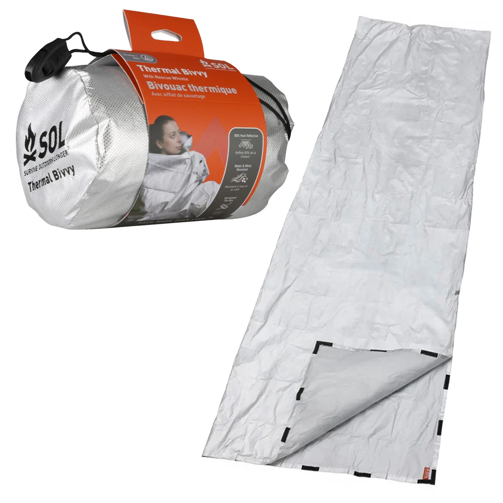 SOL Thermal Bivvy with Whistle - Survival Emergency Sleeping Bag Shelter