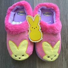 PEEPS Brand Plush Pink Slippers Size 13/1 NWT Easter  Kids Size