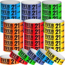 600 Pcs over 21 Wristbands for Events Colored Waterproof Wrist Bands Paper Wrist