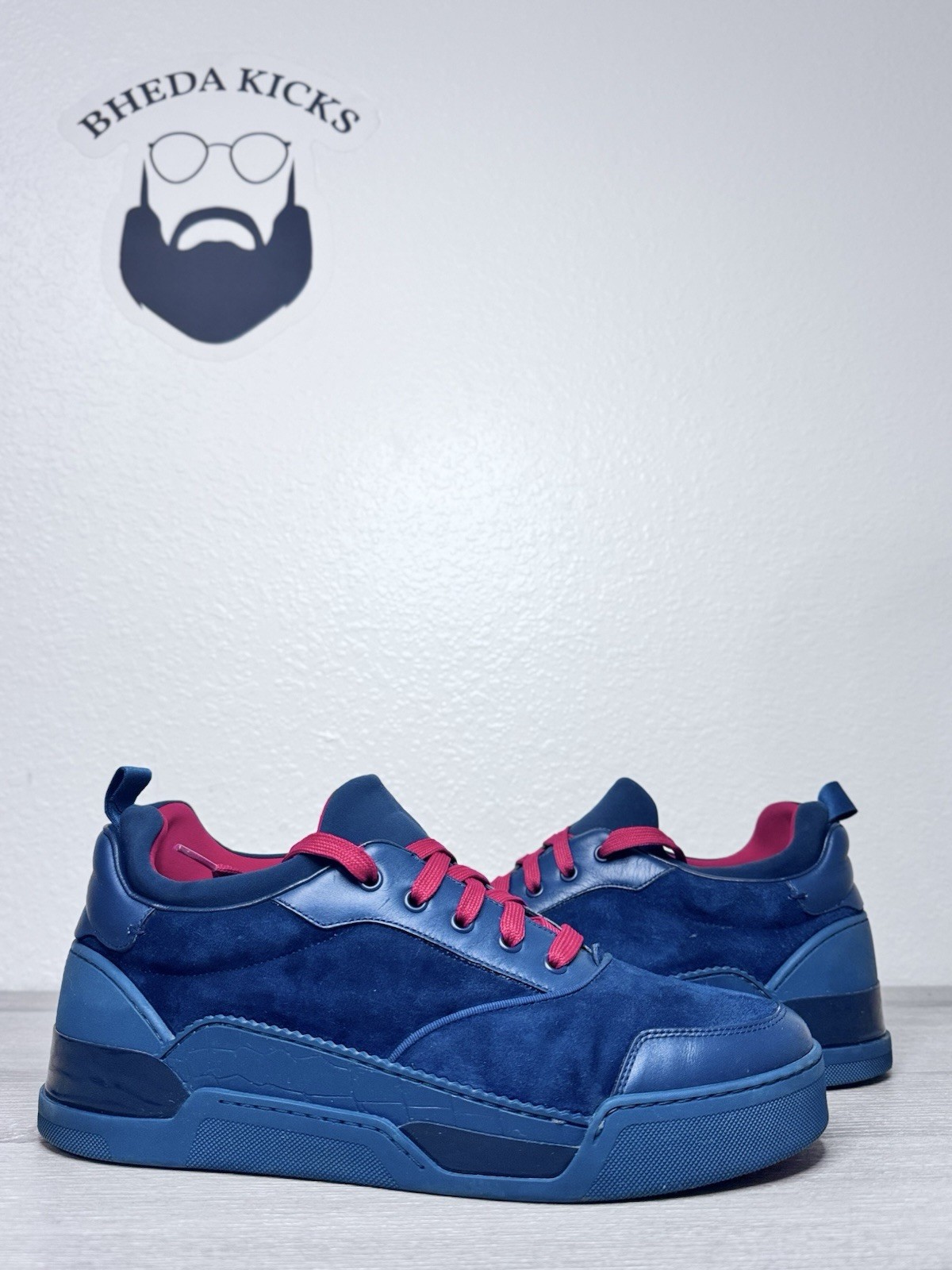 Size 44 EU/11 US - Christian Louboutin Astroloubi Sneakers Shoes Navy Blue Red