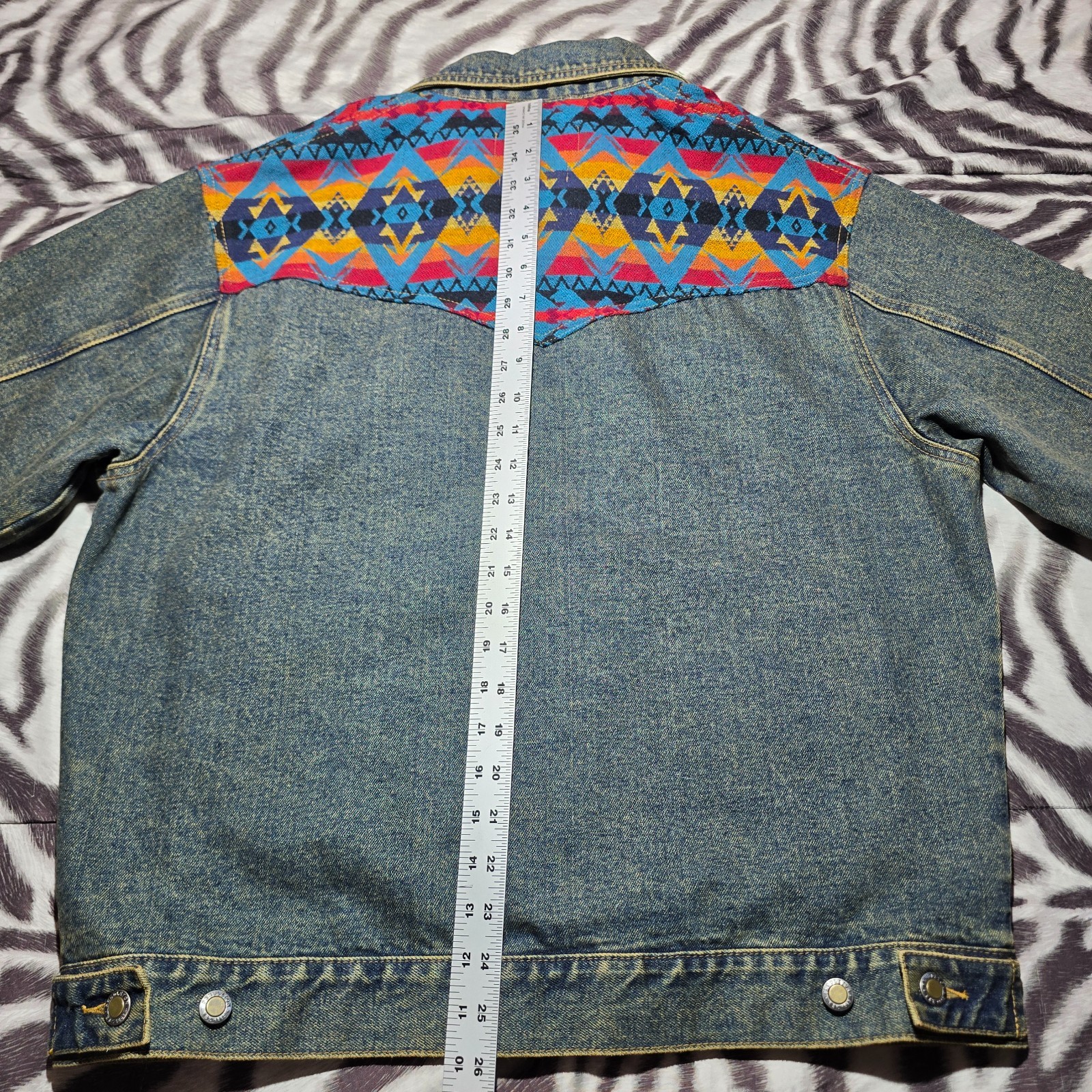 Pendleton Denim jacket wool shoulders Chief Josep… - image 13