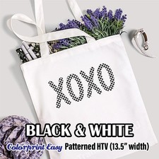 Black  White / Houndstooth Patterned ColorPrint HTV 13.5" ROLL  FREE SHIPPING 
