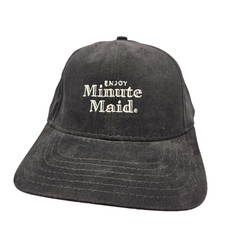 Minute Maid Hat Vintage Coca Cola Black Adjustable Made In USA Cap Rare Squeeze