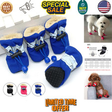 4PCS Waterproof Dog Shoes Anti-Slip Pet Rain Boots for Small Dogs Cats