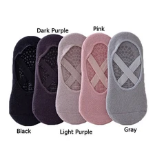 Yoga Socks Ballet Fitness Anti-Slip Cotton Pilates Exercise Grip Women 4Pairs