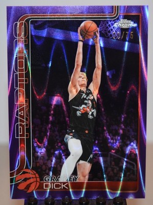 Topps Chrome Update 2025-26 Gradey Dick Toronto Raptors Purple Parallel /75 #214