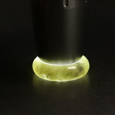 Size 8 Certified Grade A 100 Natural Brown Green Jadeite Jade Ring Burma 02485