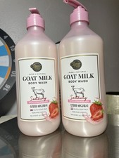 Shower Mate Goat Milk Body Wash with Strawberry   2-Pack Bundle 800ml x 2 