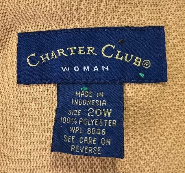 Charter Club 女式 20W 码短袖纽扣前装正装衬衫舒适 — 第 3/3 张图片