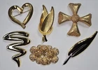 #37 Brooch/ Pin Lot, Vintage To Modern Costume Jewelry