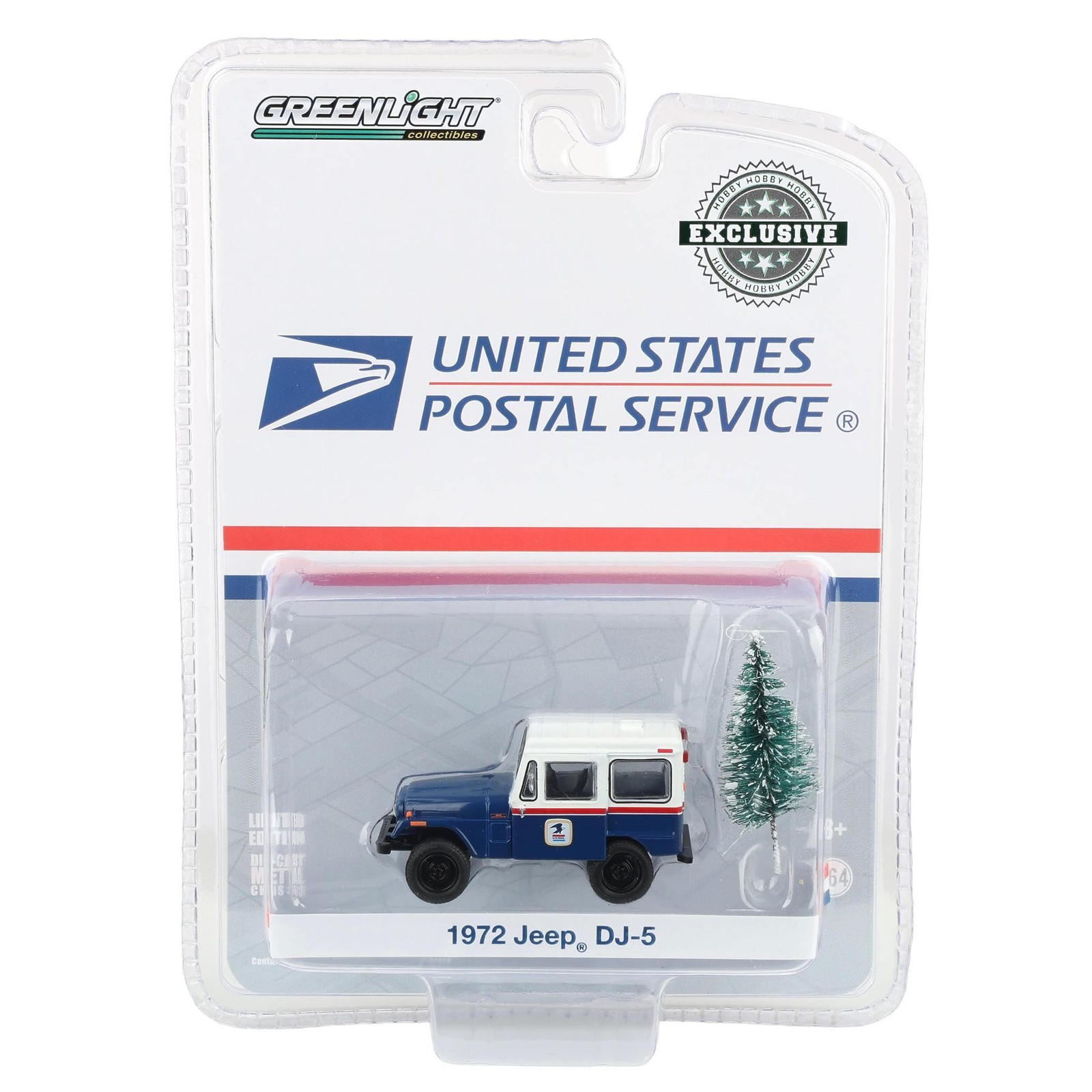 Greenlight 164 1972 Jeep DJ-5 USPS Vehicle with Christmas Tree Accessory 30118 3290₽