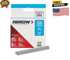 Arrow 3/8-inch Galvanized Steel T50 Staples, Divergent Point, 1,250-Count