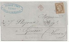 France, Cover with No 54 to Switzerland 1873